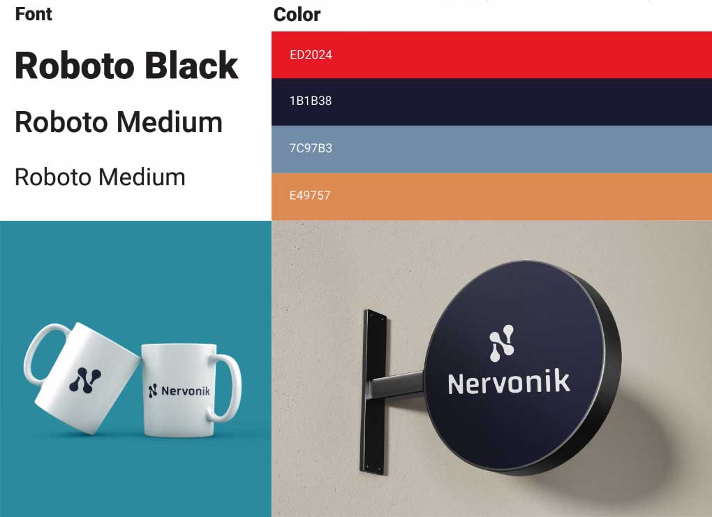 Nervonik fonts and colors
