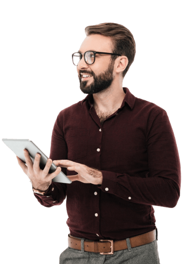 Man using tablet
