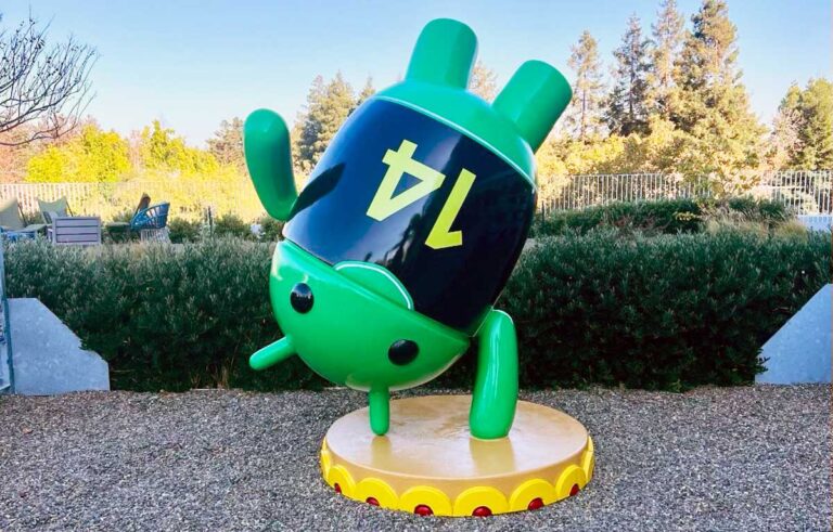 A Smash Design foam sculpture created for Google Android 14